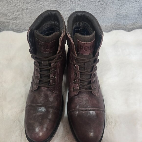 Roan by Bed Stu Lecture Boots Distressed Leather Burgundy Men's Size 10 NEW - Picture 7 of 9